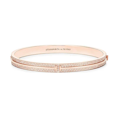 Tiffany & Co. 18K Rose Gold Logo Bracelet Unisex Couple Design. 60153440