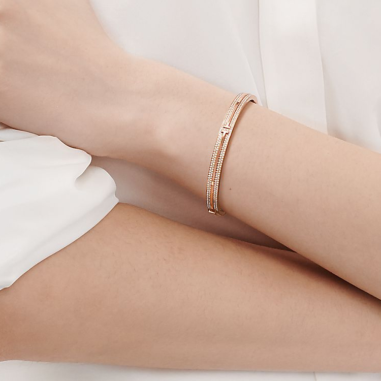 Tiffany & Co. 18K Rose Gold Logo Bracelet Unisex Couple Design. 60153440 圖 5