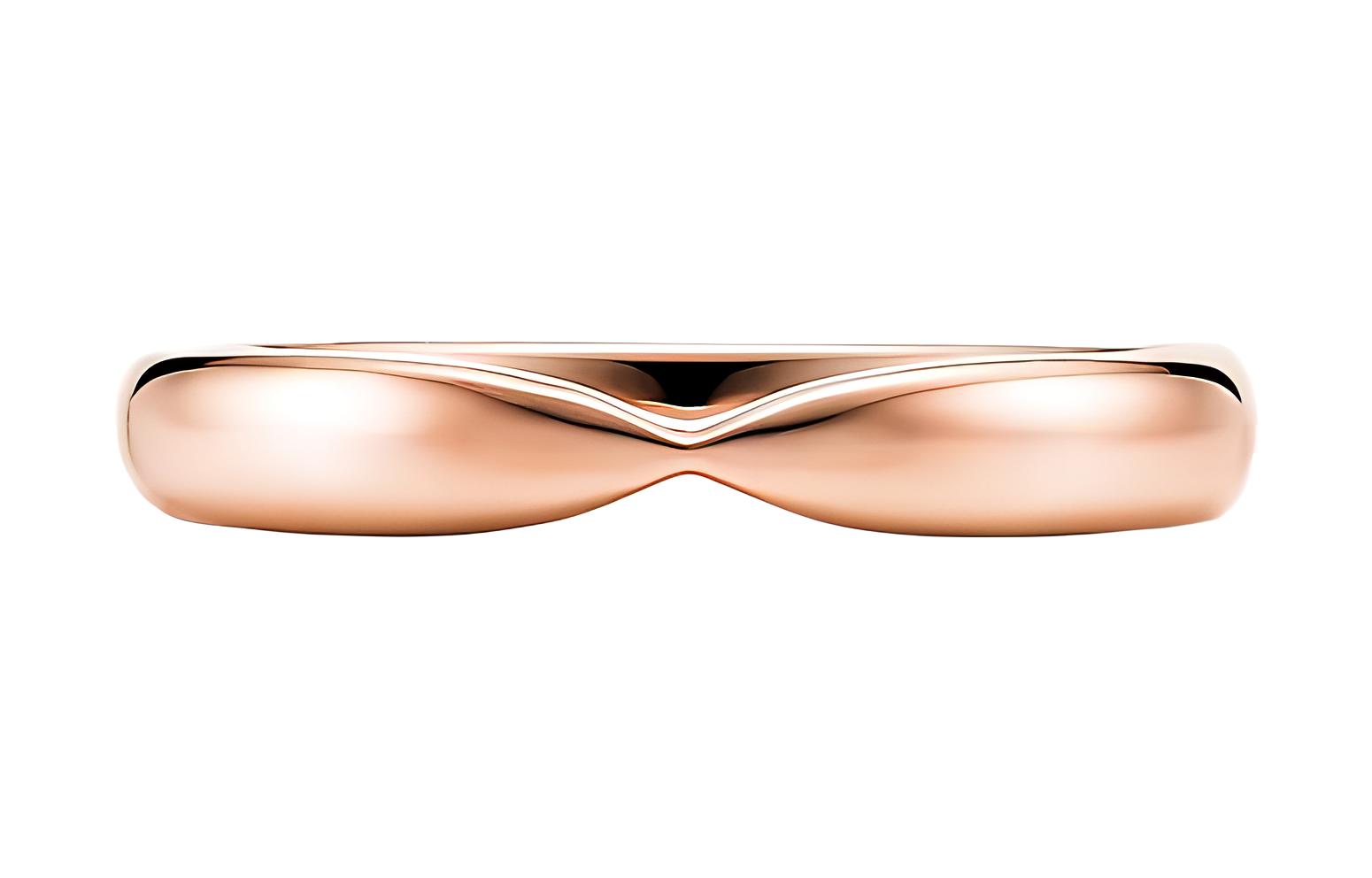 TIFFANY & CO. 18K Rose Gold Ring Unisex Couple Design. GRP08148