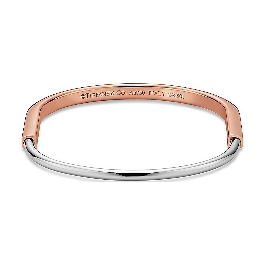 Lookbook Tiffany & Co. 18K 白金雙色情侶手鍊 - 金色/銀色 男女適用。 74365078