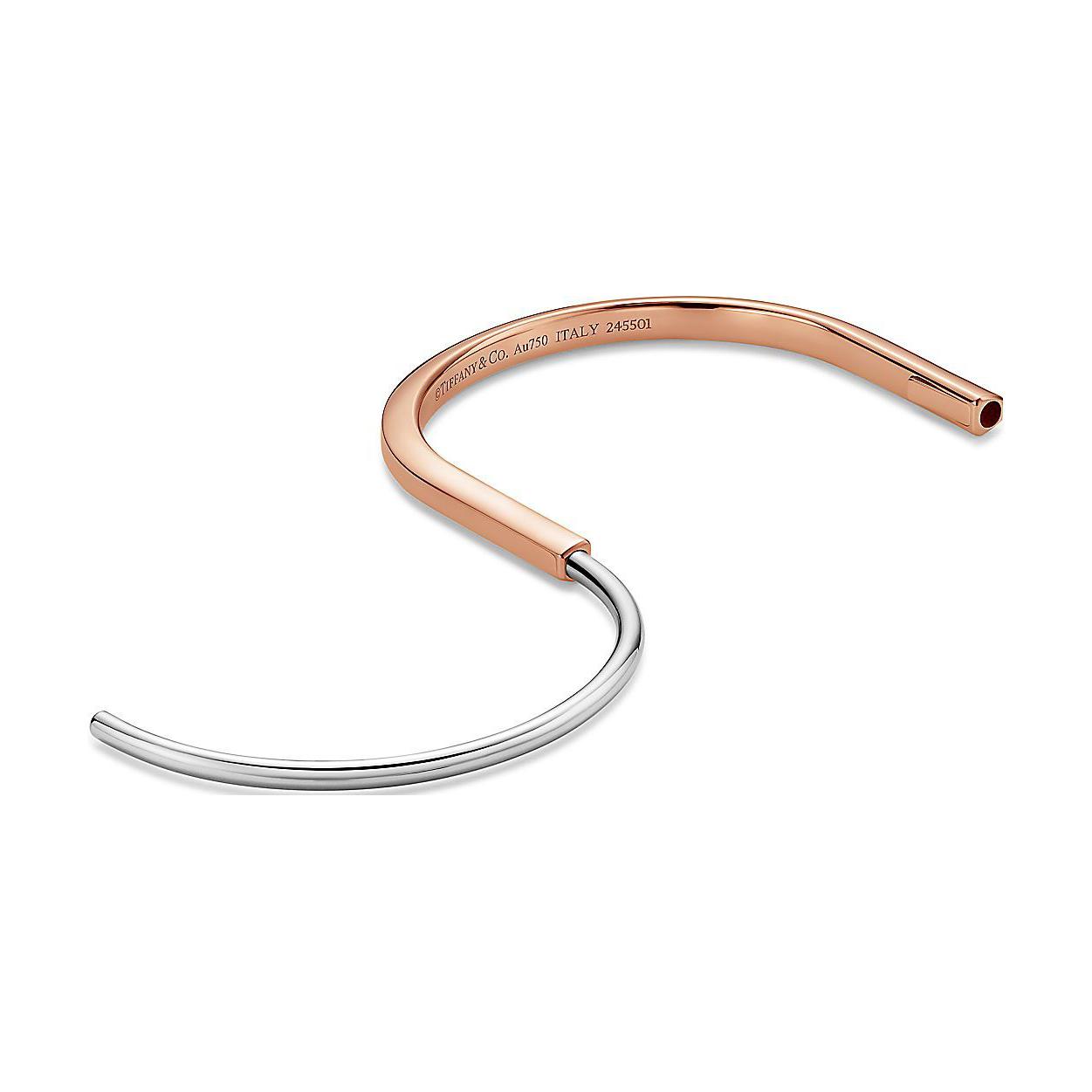 Purchase Tiffany & Co. 18K 白金雙色情侶手鍊 - 金色/銀色 男女適用。 74365078