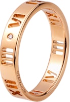 Tiffany & Co. Atlas Roman Numeral Diamond Ring 18k Rose Gold Unisex Couple Ring 30480597 Tiffany & Co. Atlas Roman Numeral Diamond Ring 18k Rose Gold Unisex Couple Ring 30480597