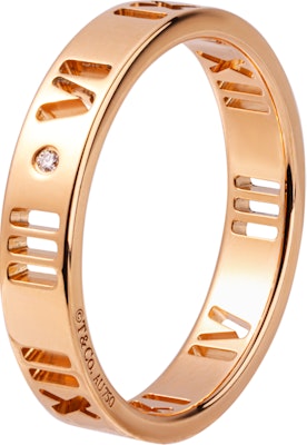 蒂芙尼Atlas羅馬數字鑽戒18k玫瑰金情侶對戒 30480597 Order 蒂芙尼Atlas羅馬數字鑽戒18k玫瑰金情侶對戒 30480597