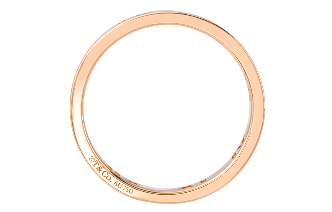 Shop 蒂芙尼Atlas羅馬數字鑽戒18k玫瑰金情侶對戒 30480597