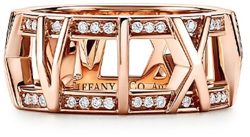 TIFFANY & CO. Atlas X Diamond Rose Gold Ring Unisex Couple's Edition. GRP11814 TIFFANY & CO. Atlas X Diamond Rose Gold Ring Unisex Couple's Edition. GRP11814