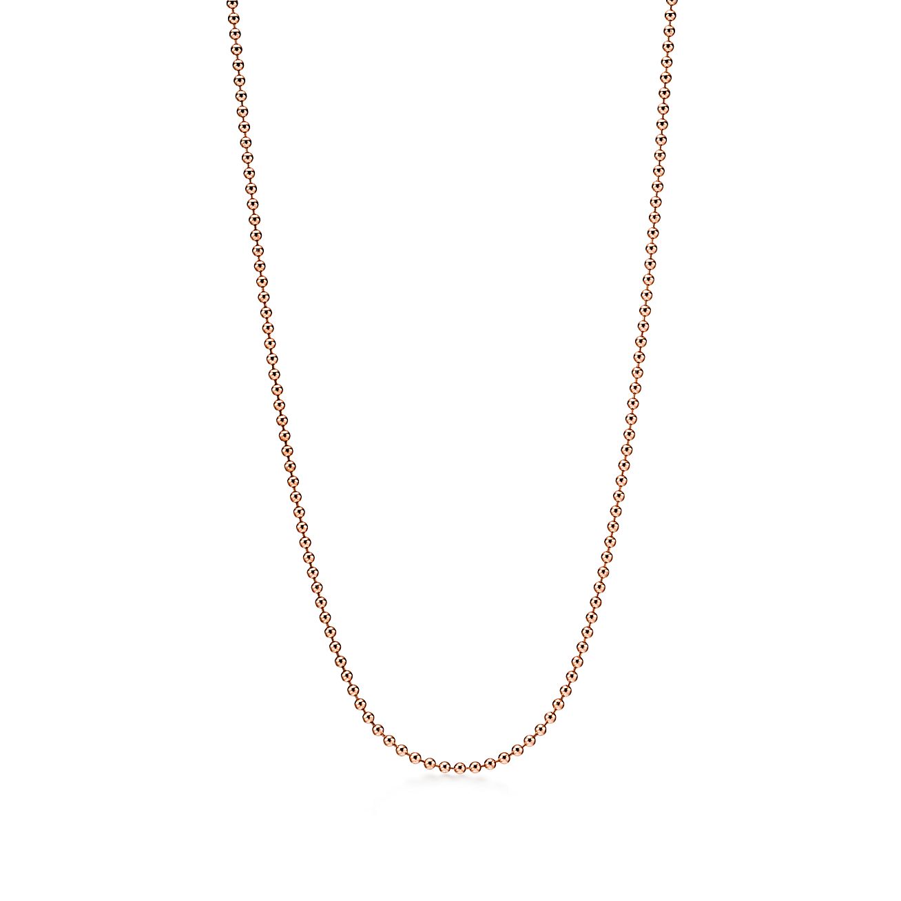 TIFFANY & CO. Beaded Design 18K Gold Necklace Unisex Couple Style. 60011351