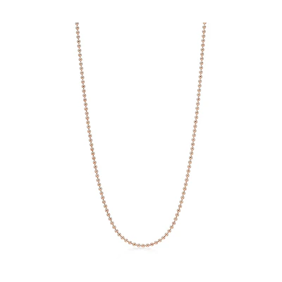 TIFFANY & CO. Beaded Design 18K Gold Necklace Unisex Couple Style. 60011351
