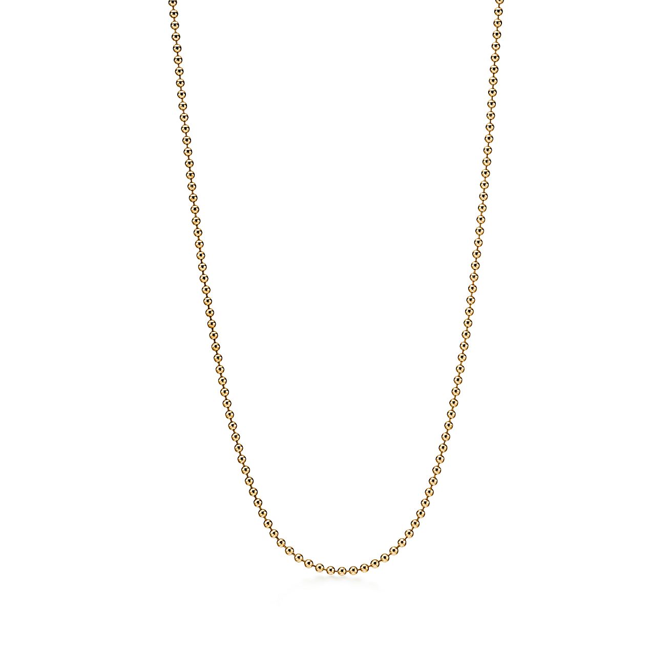 Tiffany & Co. Beaded Necklace 18K Gold Unisex Couple Design - Gold. 60011311