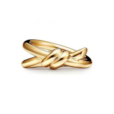 TIFFANY & CO. Double Circle 18K Gold Ring Unisex Couple Ring Gold 69544576