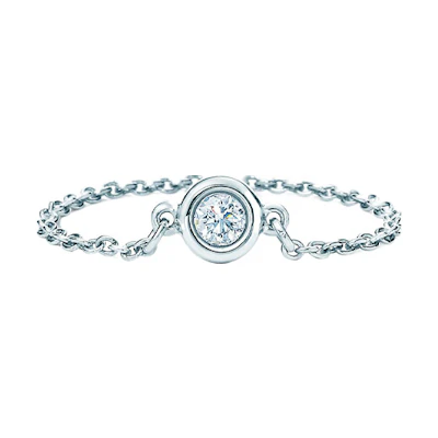 TIFFANY & CO. Elsa Peretti® Platinum Couple Ring Unisex Silver GRP07645