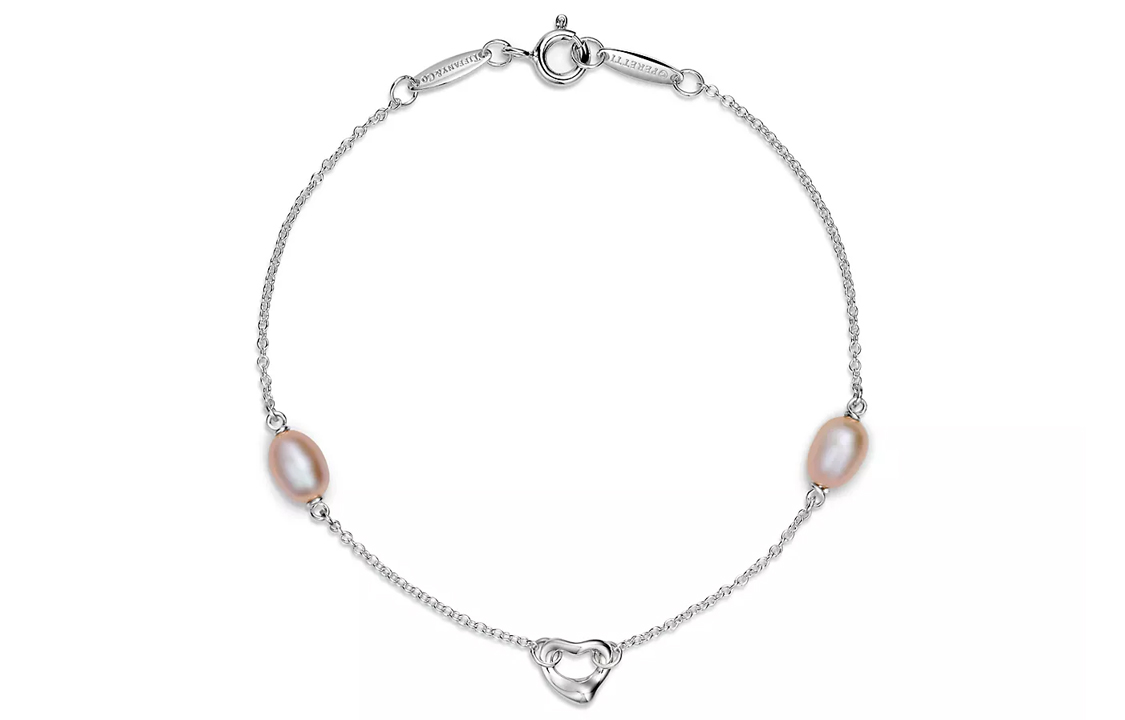 Tiffany & Co. Elsa Peretti Pearls by the Yard Open Heart Silver Bracelet-Unisex. 60145812