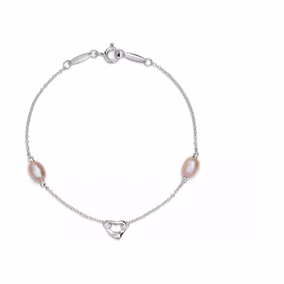 Tiffany & Co. Elsa Peretti Pearls by the Yard Open Heart Silver Bracelet-Unisex. 60145812