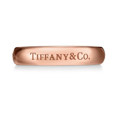 TIFFANY & CO. Engraved 18K Rose Gold Ring for Men - Rose Gold Color GRP12378