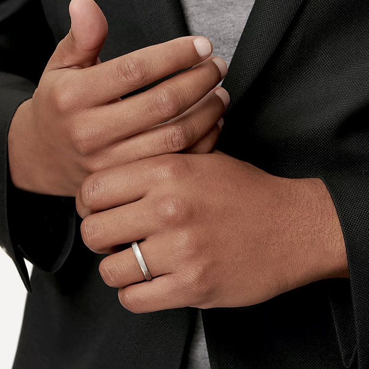 TIFFANY & CO. Forever Platinum Wedding Band Ring Silver for Men. 60001817 圖 4