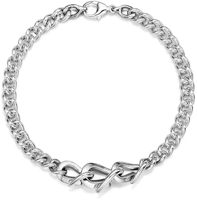 Tiffany & Co. 鍛造銀鍊手鍊 925純銀 情侶款 中性設計。 GRP12376 Buy Tiffany & Co. 鍛造銀鍊手鍊 925純銀 情侶款 中性設計。 GRP12376