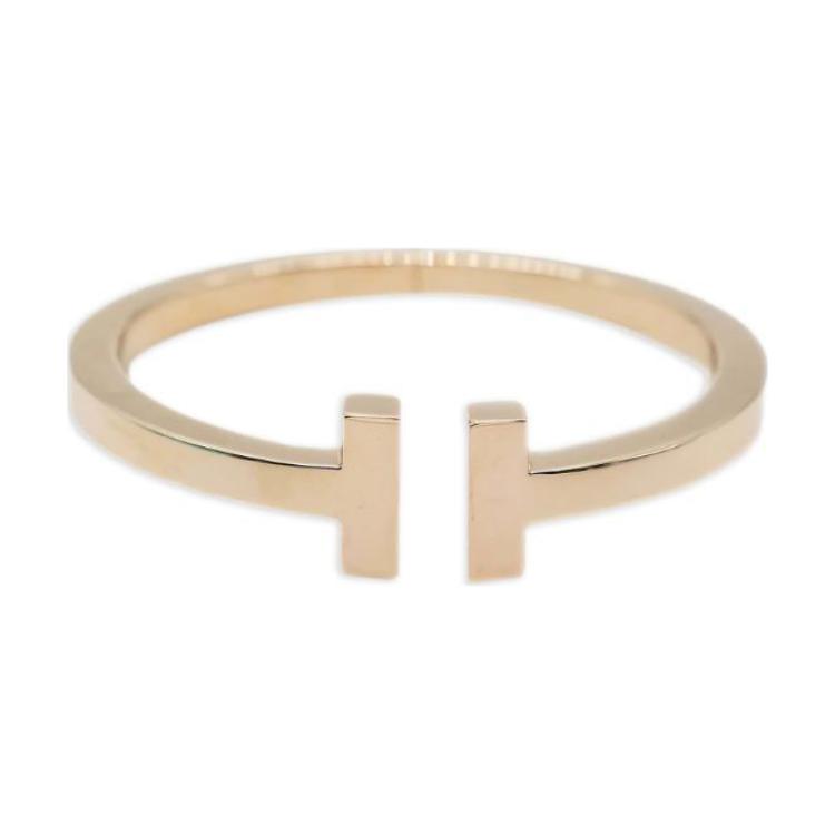 Tiffany & Co. Geometric Design 18K Gold Bracelet Unisex Couple Gold 137259
