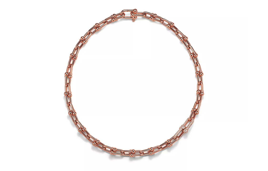 Tiffany & Co. HardWear 18K Rose Gold Diamond Necklace Unisex Couple Design. 70881373 圖 3