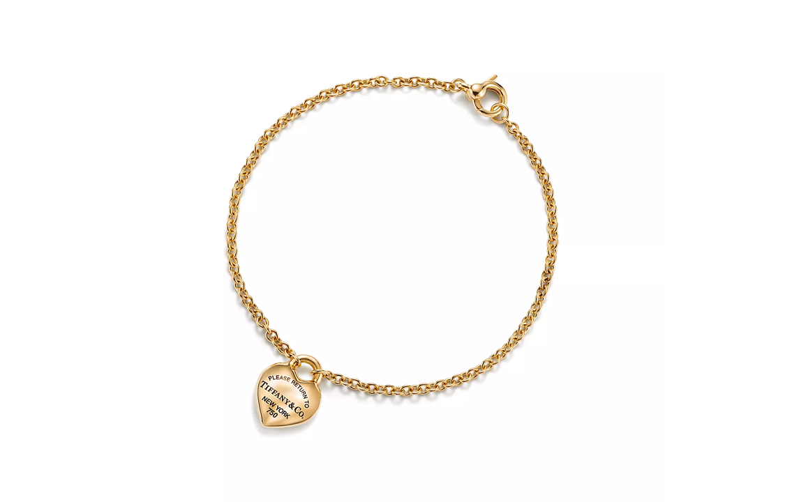 Order TIFFANY & CO. 愛心18K黃金手鍊 金色 情侶款 男女通用款式 GRP12571