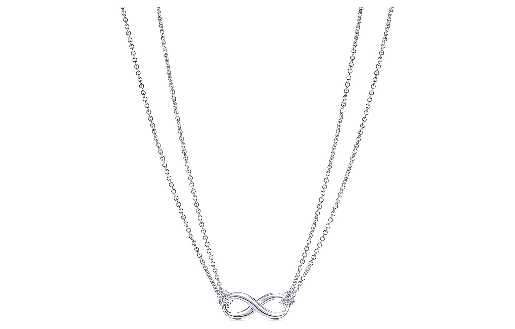TIFFANY & CO. Infinity Series Silver Necklace Unisex Couple Design. 60014061