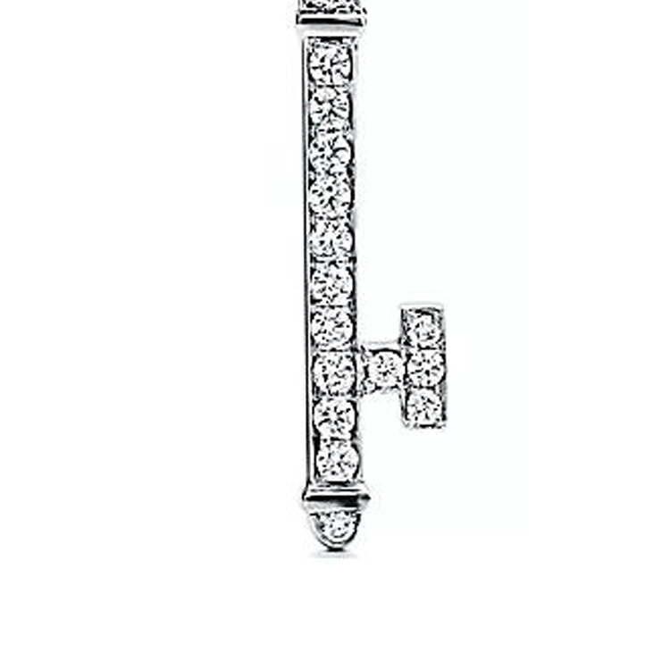TIFFANY & CO. Key Design Platinum Pendant Unisex Couple Silver Necklace 60660166 圖 4