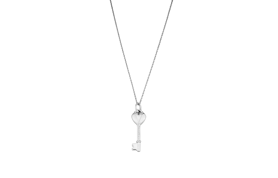 Tiffany & Co. Keys Blue Enamel Heart Key Pendant Silver Necklace Unisex. T953841 圖 3