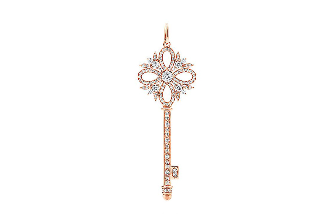 Tiffany & Co. Keys Rose Gold Pendant - Stylish Unisex Key-Shaped Necklace. 63106496