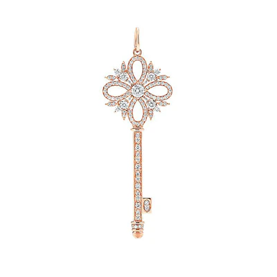 Tiffany & Co. Keys Rose Gold Pendant - Stylish Unisex Key-Shaped Necklace. 63106496
