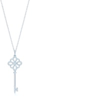 Tiffany & Co. Knot Key Pendant 18K White Gold Diamond Necklace Unisex Silver. GRP05413 Tiffany & Co. Knot Key Pendant 18K White Gold Diamond Necklace Unisex Silver. GRP05413