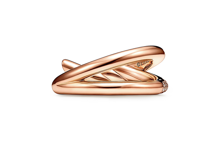Tiffany & Co. Knot Series 18K Rose Gold Diamond Ring Unisex Couple Ring GRP11994 圖 4