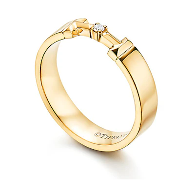 TIFFANY & CO. Letter Logo 18k Gold Ring Unisex Couple Ring - Gold 62509708