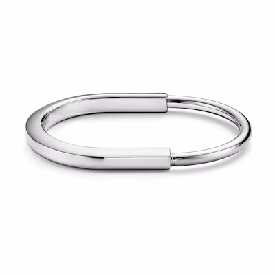 TIFFANY & CO. Lock 18k White Gold Bracelet Unisex Silver - Minimalist & Stylish. GRP12243