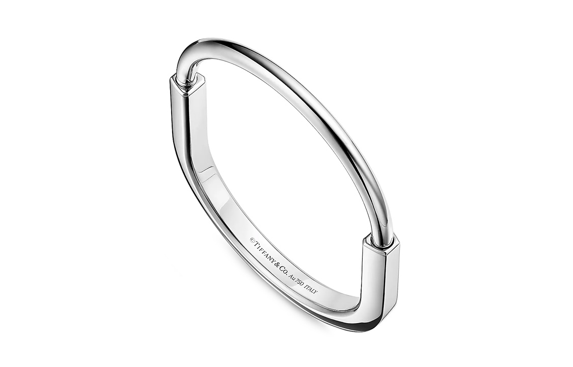 TIFFANY & CO. Lock 18k White Gold Bracelet Unisex Silver - Minimalist & Stylish. GRP12243 圖 3
