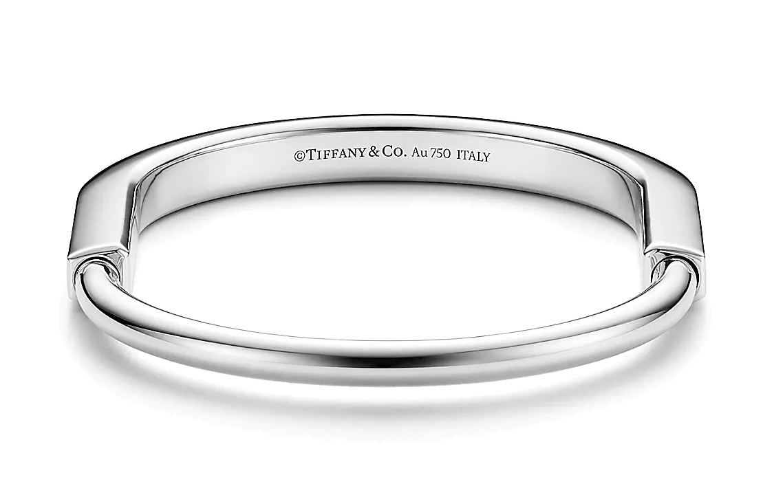 TIFFANY & CO. Lock 18k White Gold Bracelet Unisex Silver - Minimalist & Stylish. GRP12243 圖 6