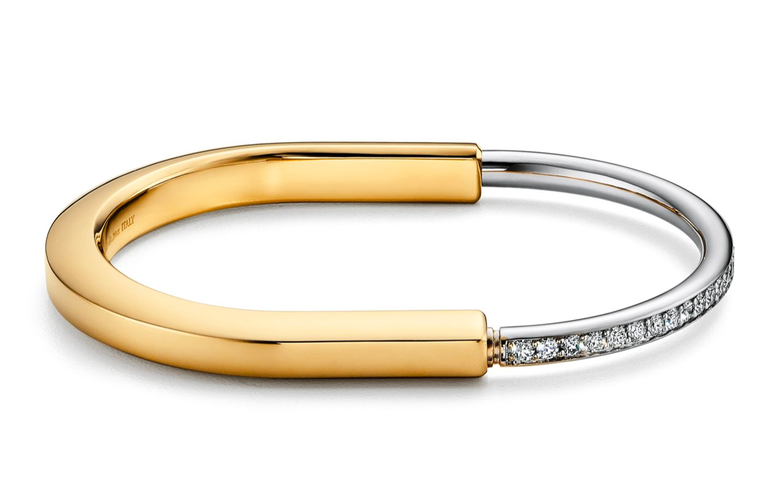 TIFFANY & CO. Lock Series 18K Gold/White Gold Bracelet Unisex Gold/Silver. GRP12069