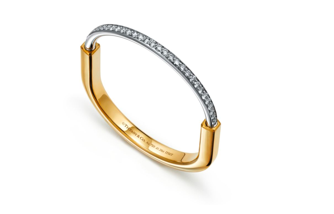 TIFFANY & CO. Lock Series 18K Gold/White Gold Bracelet Unisex Gold/Silver. GRP12069 圖 3