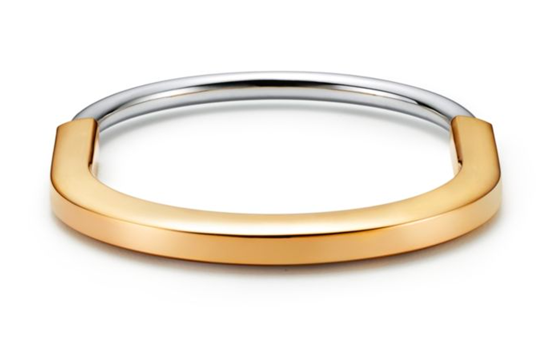 TIFFANY & CO. Lock Series 18K Gold/White Gold Bracelet Unisex Gold/Silver. GRP12069 圖 4