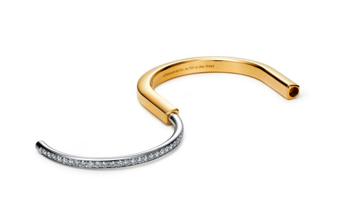 TIFFANY & CO. Lock Series 18K Gold/White Gold Bracelet Unisex Gold/Silver. GRP12069 圖 5