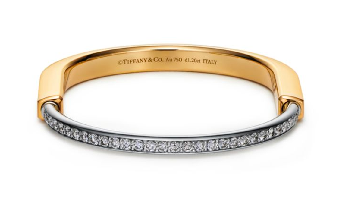 TIFFANY & CO. Lock Series 18K Gold/White Gold Bracelet Unisex Gold/Silver. GRP12069 圖 6