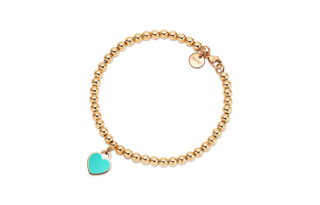 Tiffany & Co. Logo Enamel Bracelet Unisex Couple Gold 67801180 圖 2