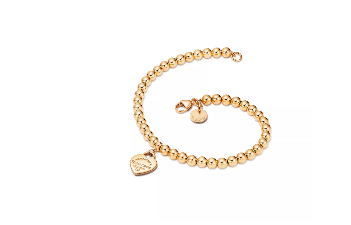 Tiffany & Co. Logo Enamel Bracelet Unisex Couple Gold 67801180 圖 4