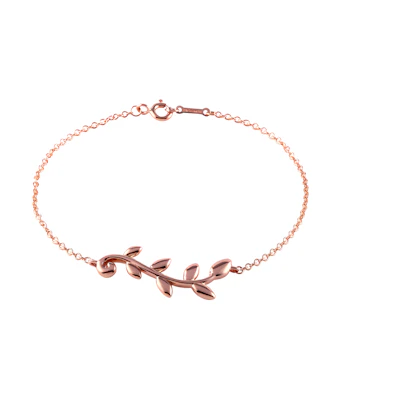 Tiffany & Co. Olive Leaf 18K Rose Gold Bracelet Unisex Couple Design Rose Gold. 60149028