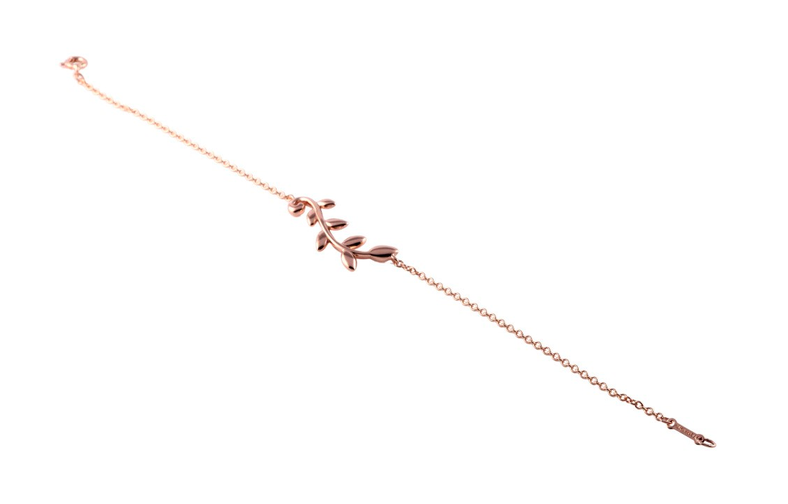 Shop 蒂芙尼橄欖葉18K玫瑰金手鍊 情侶款玫瑰金設計 60149028