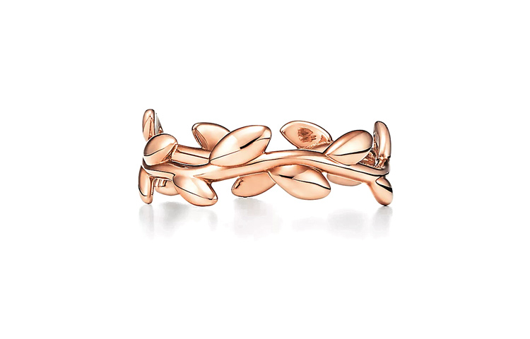 TIFFANY & CO. Olive Leaf 18K Rose Gold Ring Unisex Couple Design. 60146085 圖 2