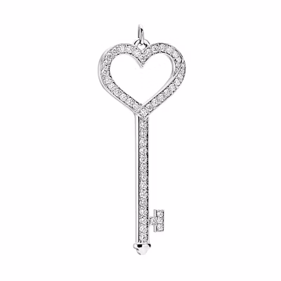 Tiffany & Co. Platinum Diamond Pendant Unisex Couple's Necklace Silver 62706686