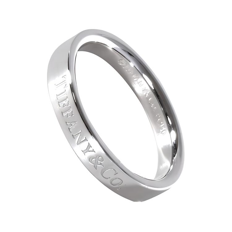 Tiffany & Co. Platinum Logo Alphabet Ring Unisex Couple's Edition. GRP02279
