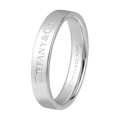 Tiffany & Co. Platinum Logo Engraved Ring Unisex GRP08784