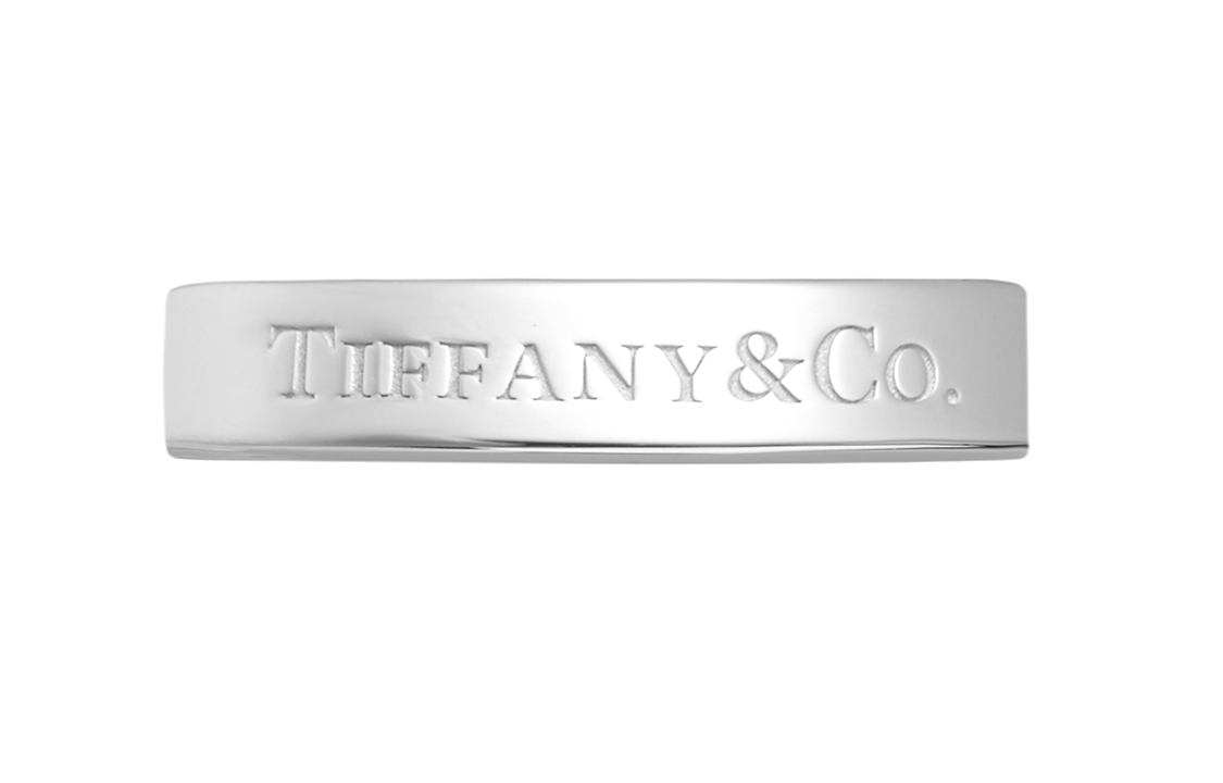 Tiffany & Co. Platinum Logo Engraved Ring Unisex GRP08784 圖 3