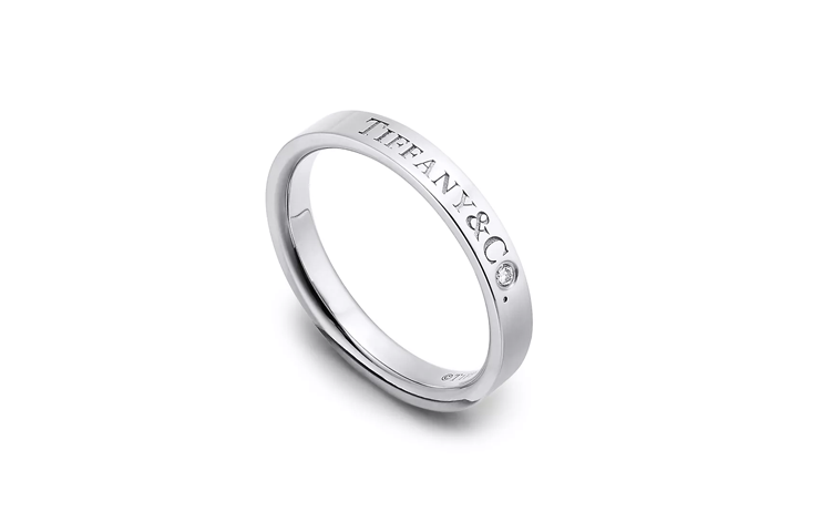 TIFFANY & CO. Platinum Logo Ring Unisex Couple Design - Silver. 72650786 圖 2