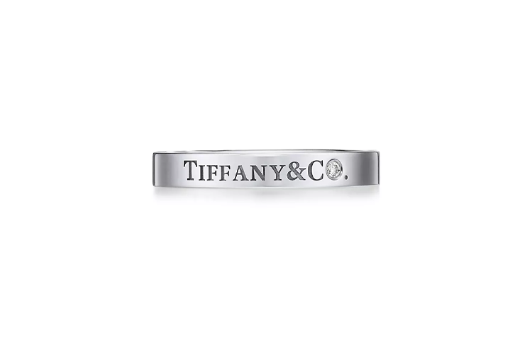 TIFFANY & CO. Platinum Logo Ring Unisex Couple Design - Silver. 72650786 圖 3