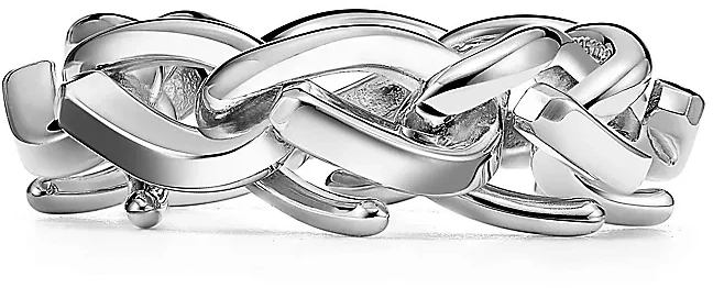 tiffany-and-co-polished-link-style-925-silver-ring-unisex-couple-ring-silver-72549244